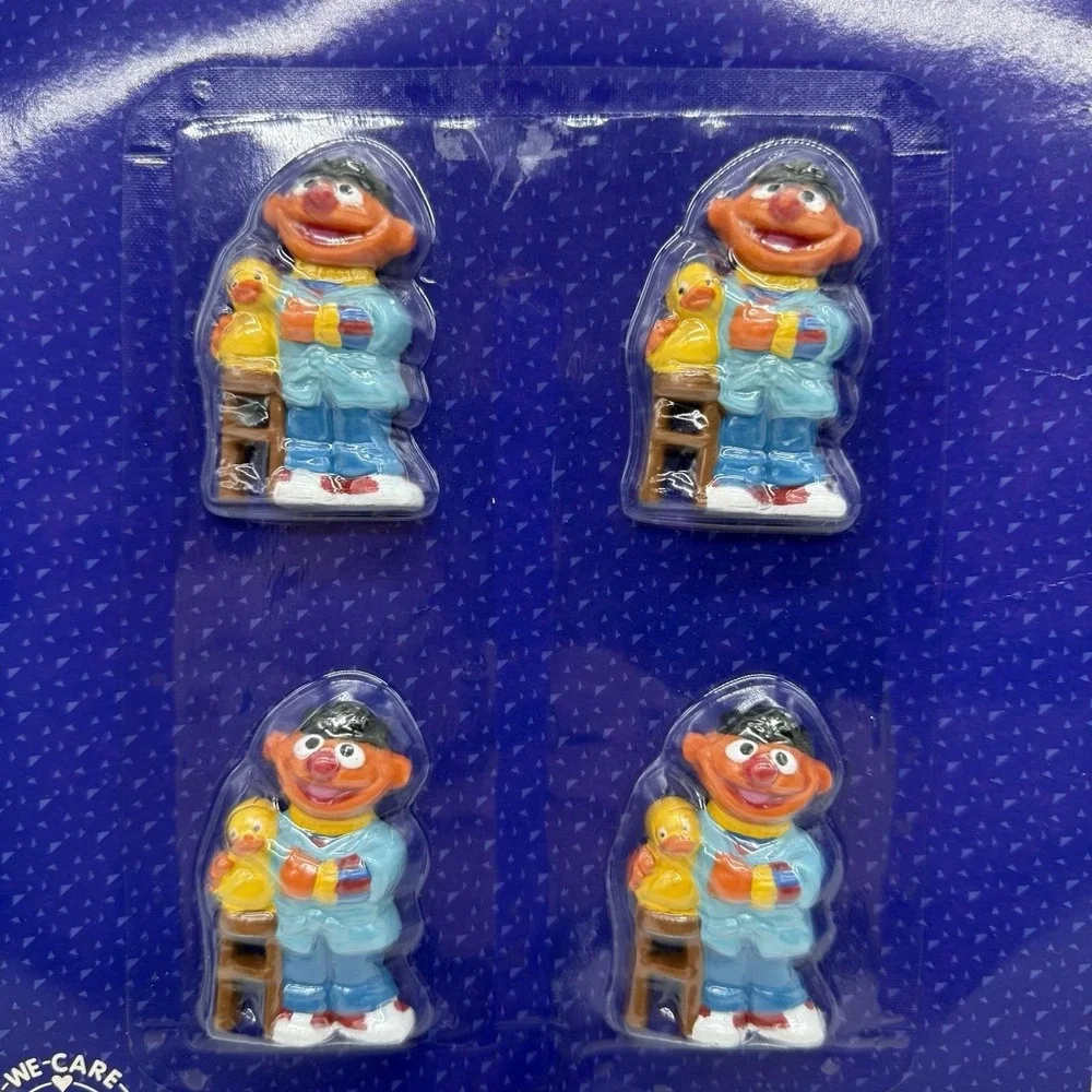 Sesame Street Refrigerator 4 Magnets Party Makers Ernie Jim Henson New Vintage